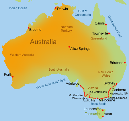 Australien Motorhome Adelaide bis Sydney