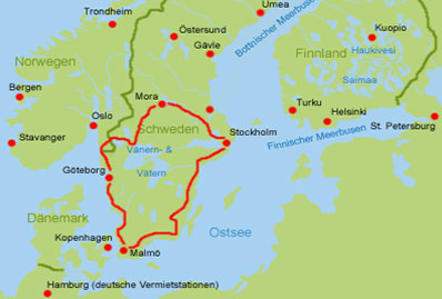 Schweden Wohnmobil Route